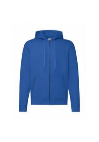 FRUIT OF THE LOOM - Męska Klasyczna Bluza Z Kapturem. Typ kołnierza: kaptur. Kolor: niebieski