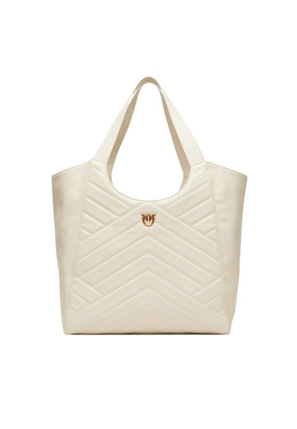 Pinko - PINKO Torebka Tote Bag PE 25 PLTT 104536 A2AO Biały. Kolor: biały. Materiał: skórzane