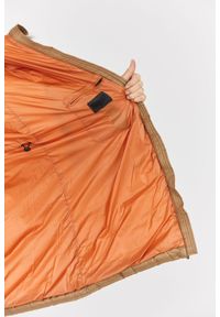 Blauer USA - BLAUER Brązowa kurtka puchowa damska z odpinanym futrem jenota, Rozmiar XS. Kolor: brązowy. Materiał: puch, futro