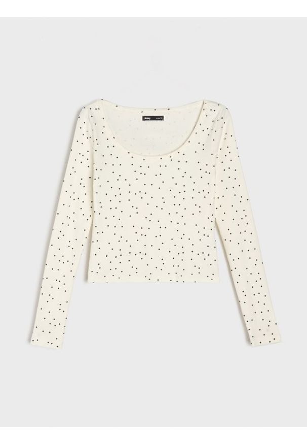 Sinsay - Bawełniana bluzka z długim rękawem - wielobarwny. Materiał: bawełna. Długość rękawa: długi rękaw. Długość: długie