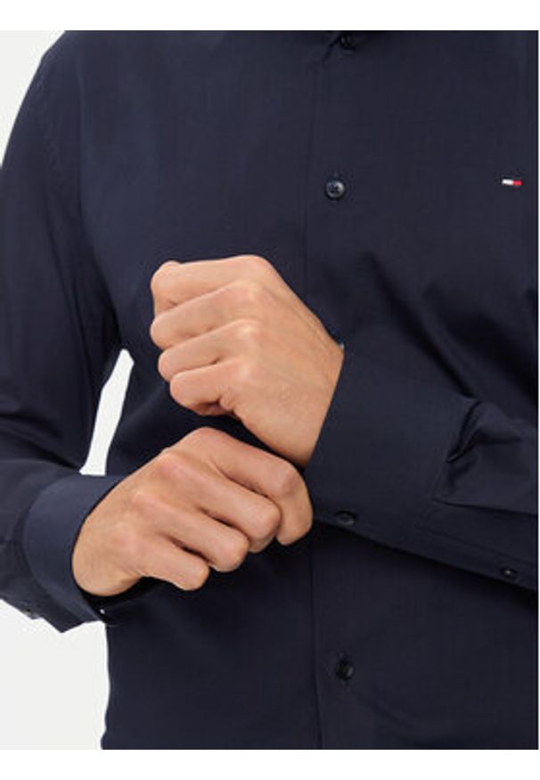 TOMMY HILFIGER - Tommy Hilfiger Koszula MW0MW38347 Granatowy Slim Fit. Kolor: niebieski. Materiał: bawełna