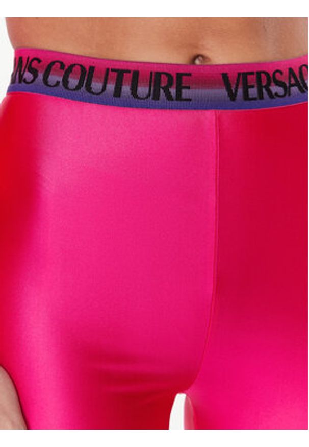 Versace Jeans Couture Legginsy 74HAC101 Różowy Slim Fit. Kolor: różowy. Materiał: syntetyk