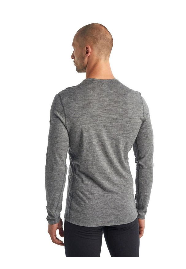 Koszulka turystyczna z długim rękawem męska Icebreaker 200 Oasis. Kolor: szary. Materiał: wełna. Długość rękawa: długi rękaw. Długość: długie. Sezon: zima. Sport: bieganie, turystyka piesza