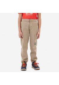 quechua - Spodnie turystyczne dla dzieci Quechua NH100. Kolor: beżowy, wielokolorowy, brązowy. Materiał: poliester, bawełna, materiał. Sezon: lato. Sport: turystyka piesza #1