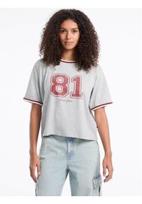 Guess Jeans T-Shirt W5YI19 K8HM0 Szary Regular Fit. Kolor: szary. Materiał: bawełna