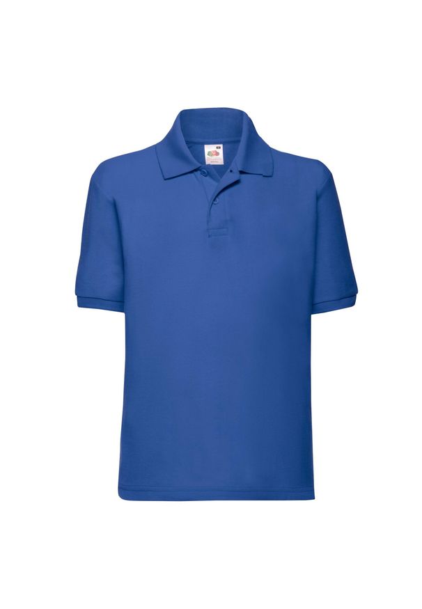 FRUIT OF THE LOOM - Koszulka Polo Dla Dzieci 65/35. Typ kołnierza: polo. Kolor: niebieski