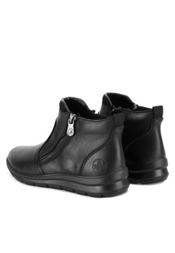 Rieker Botki Z0060-00 Czarny. Kolor: czarny. Materiał: skóra