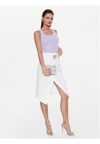 Pinko Spódnica ołówkowa Ivra 100444 A0LT Biały Slim Fit. Kolor: biały. Materiał: len, wiskoza #5