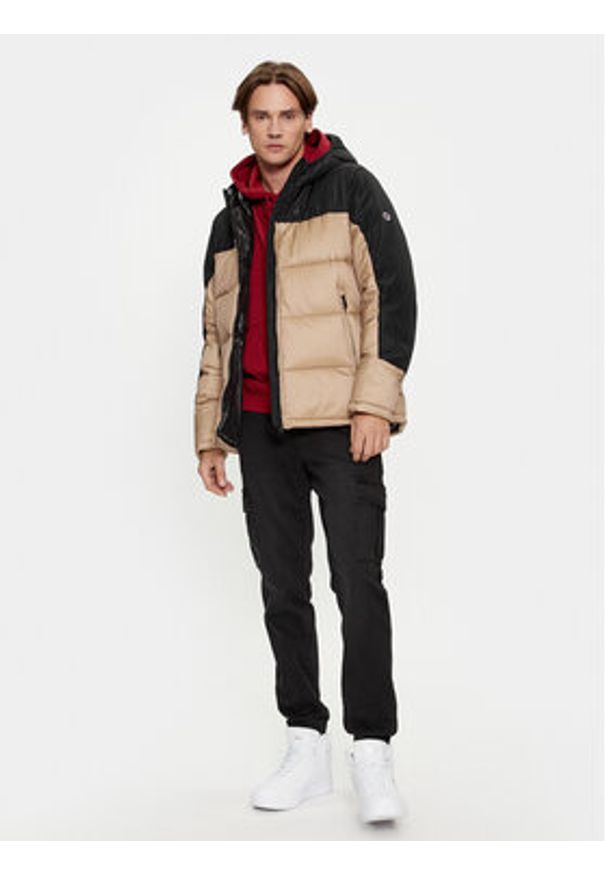Champion Kurtka przejściowa Hooded Jacket 219190 Beżowy Regular Fit. Kolor: beżowy. Materiał: syntetyk