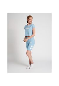 Damska koszulka crop top Hummel Legacy. Kolor: niebieski
