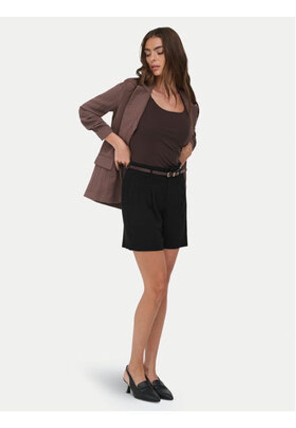 only - ONLY Szorty materiałowe Siesta 15367413 Czarny Regular Fit. Kolor: czarny. Materiał: wiskoza