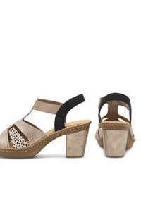 Rieker Sandały 665K3-60 Beżowy. Kolor: beżowy. Materiał: skóra #5