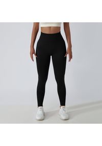Intica - Legginsy treningowe modelujące sylwetkę z wysokim stanem Gulli. Stan: podwyższony. Kolor: czarny. Materiał: tkanina. Sport: fitness