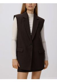 Reserved - Kamizelka z dodatkiem wełny - ciemnobrązowy. Kolor: brązowy. Materiał: wełna #1
