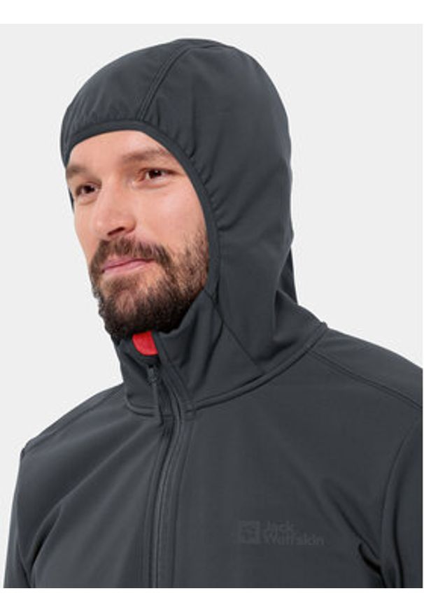 Jack Wolfskin Kurtka softshell Bornberg Hoody 1307471 Czarny Regular Fit. Kolor: czarny. Materiał: syntetyk