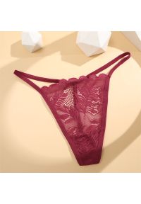 Intica - Stringi koronkowe z wycięciami na specjalne okazje Sangsuk. Kolor: czerwony. Materiał: koronka. Wzór: koronka