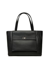 Calvin Klein Torebka Ck Medium Shopper K60K612811 Czarny. Kolor: czarny. Materiał: skórzane