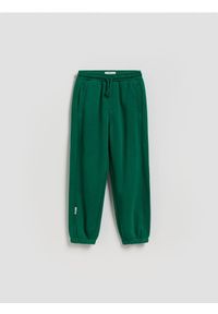 Reserved - Bawełniane spodnie jogger - zielony. Kolor: zielony. Materiał: bawełna
