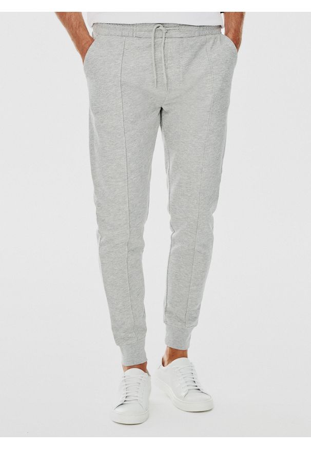 Pako Lorente - Dzianinowe spodnie dresowe w szarym kolorze. Okazja: na co dzień. Kolor: szary, niebieski. Materiał: dresówka, dzianina. Wzór: gładki. Styl: casual