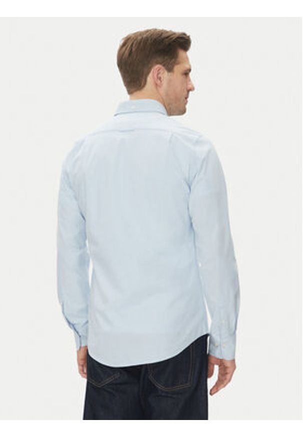 GANT - Gant Koszula Oxford 3230115 Błękitny Slim Fit. Kolor: niebieski. Materiał: bawełna
