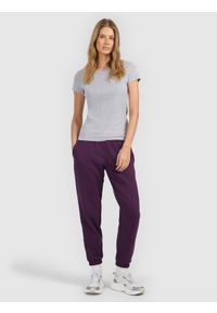 4f - 4F T-shirt slim gładki damski XS. Okazja: na co dzień. Kolor: szary. Materiał: dzianina, bawełna, materiał, elastan. Długość rękawa: krótki rękaw. Długość: krótkie. Wzór: gładki. Styl: wizytowy, casual #2