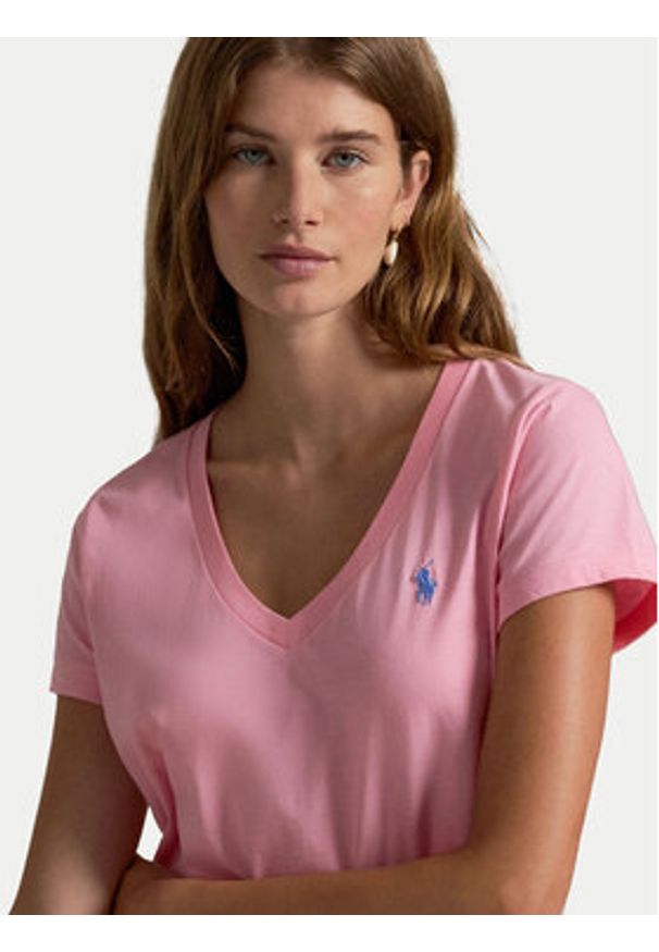 Polo Ralph Lauren T-Shirt 211902403010 Różowy Regular Fit. Typ kołnierza: polo. Kolor: różowy. Materiał: bawełna
