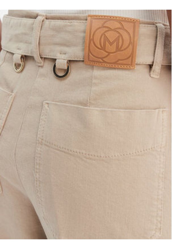 Marella Spodnie materiałowe Nicchia 2613131074 Beżowy Regular Fit. Kolor: beżowy. Materiał: bawełna