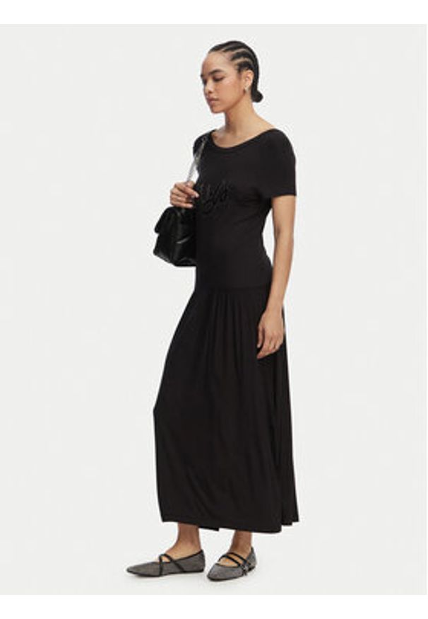 Liu Jo Sukienka codzienna VA6123 JS360 Czarny Regular Fit. Okazja: na co dzień. Kolor: czarny. Materiał: wiskoza. Typ sukienki: proste. Styl: casual