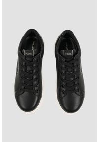 Karl Lagerfeld - KARL LAGERFELD Czarne sneakersy męskie KAPRI Maison Karl Tumble, Rozmiar 43. Okazja: na co dzień. Kolor: czarny. Materiał: skóra. Wzór: aplikacja #3
