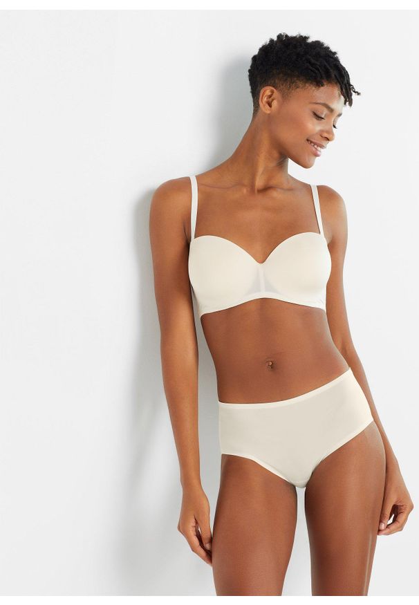 bonprix - Figi panty Feel Comfort bezszwowe (3 pary). Kolor: różowy. Materiał: materiał