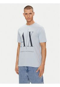 Armani Exchange T-Shirt 8NZTPA ZJH4Z 15DB Błękitny Regular Fit. Kolor: niebieski. Materiał: bawełna