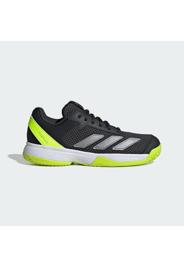 Adidas - Buty Courtflash Tennis Kids. Kolor: żółty, wielokolorowy, szary. Materiał: materiał. Sport: tenis
