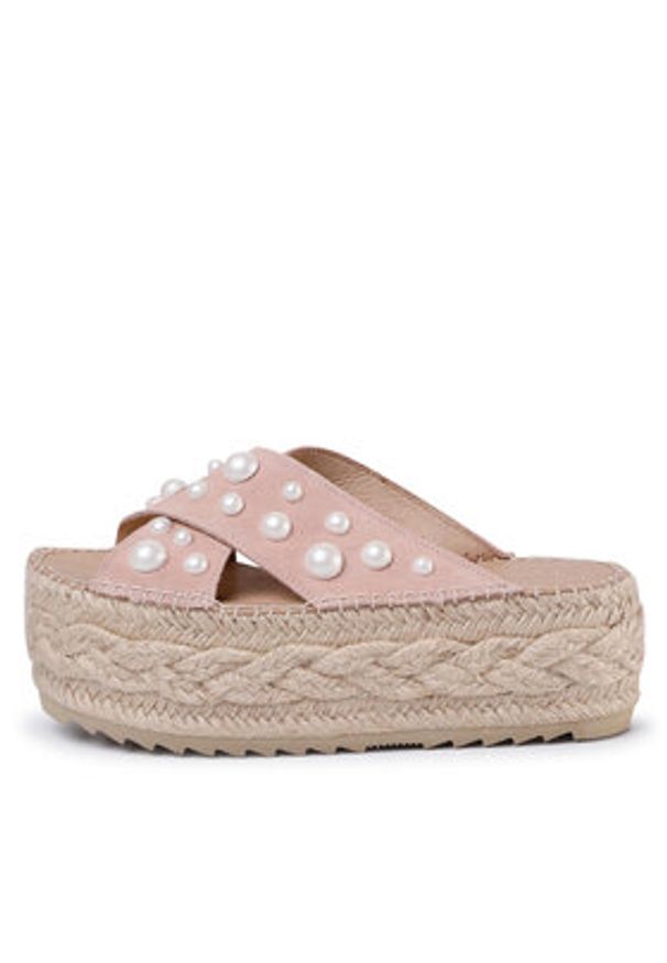 Eva Minge Espadryle EM-14-07-000733 Różowy. Kolor: różowy. Materiał: zamsz, skóra