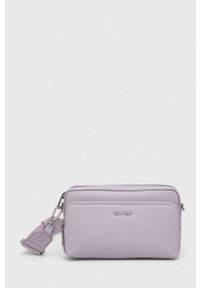 Calvin Klein torebka kolor fioletowy. Kolor: fioletowy. Rodzaj torebki: na ramię