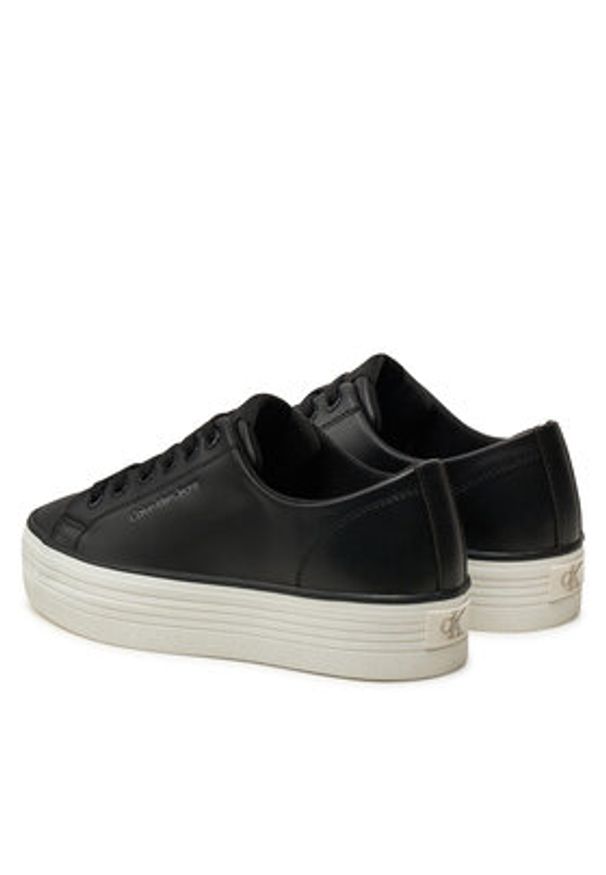 Calvin Klein Jeans Tenisówki Bold Vulc Flatf Low Lth In YW0YW01633 Czarny. Kolor: czarny. Materiał: skóra