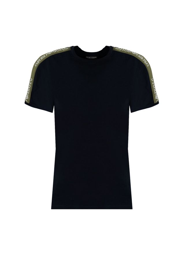 Emporio Armani T-shirt | 111890 4F717 | Mężczyzna | Granatowy. Okazja: na co dzień. Kolor: niebieski. Materiał: bawełna, elastan. Wzór: aplikacja. Styl: klasyczny, casual