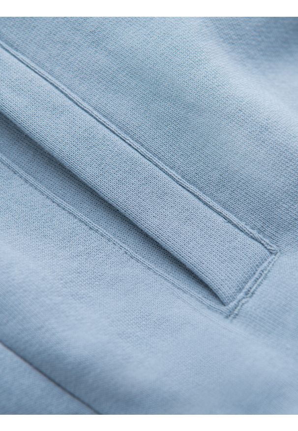 Ombre Clothing - Męskie spodnie dresowe typu jogger - niebieskie V7. Okazja: na co dzień. Kolor: niebieski. Materiał: dresówka. Wzór: aplikacja. Styl: casual