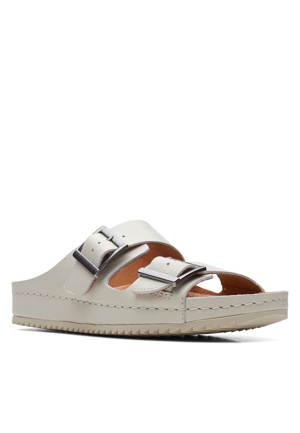 Sandały Clarks Brookleigh Sun 26170059 Off White Lea. Kolor: biały. Materiał: skóra