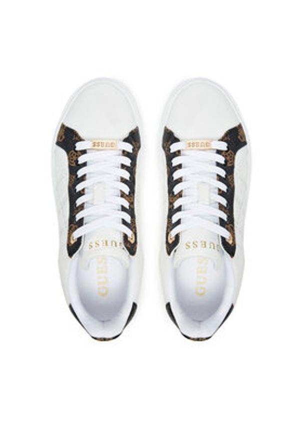 Guess Sneakersy Dattice FLFDAT FAL12 Biały. Kolor: biały. Materiał: skóra