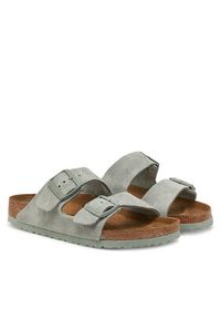 Birkenstock Klapki Arizona 1029215 Zielony. Kolor: zielony. Materiał: skóra, zamsz #5