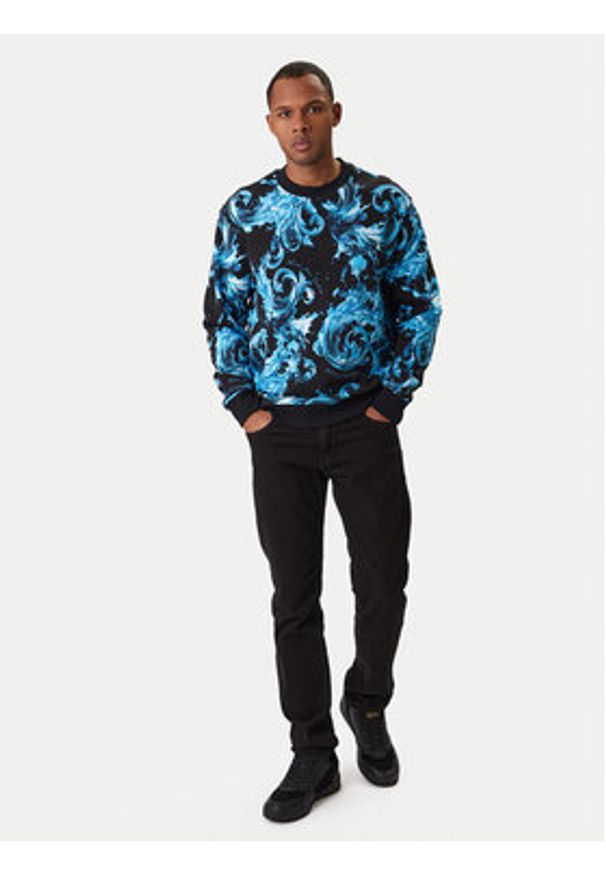 Versace Jeans Couture Bluza 80GAI3R0 FS196 Niebieski Regular Fit. Kolor: niebieski. Materiał: bawełna