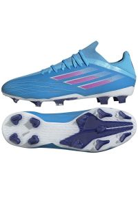 Adidas - Buty piłkarskie adidas X Speedflow.2 Fg M GW7476 niebieskie niebieskie. Zapięcie: sznurówki. Kolor: niebieski. Materiał: dzianina, syntetyk. Szerokość cholewki: normalna. Sport: piłka nożna