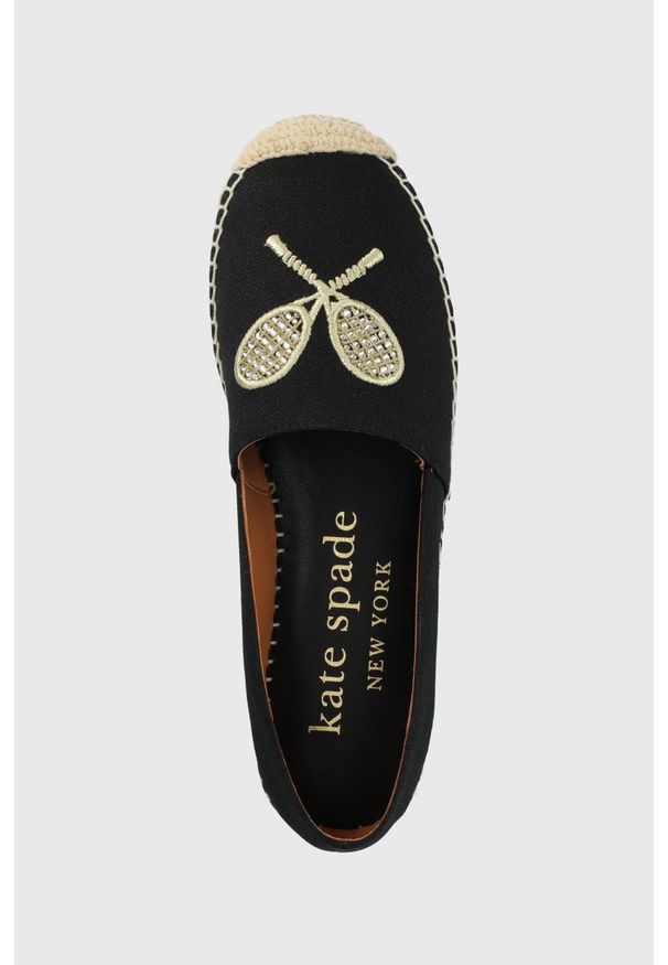 Kate Spade espadryle Doubles kolor czarny. Nosek buta: okrągły. Kolor: czarny. Materiał: skóra