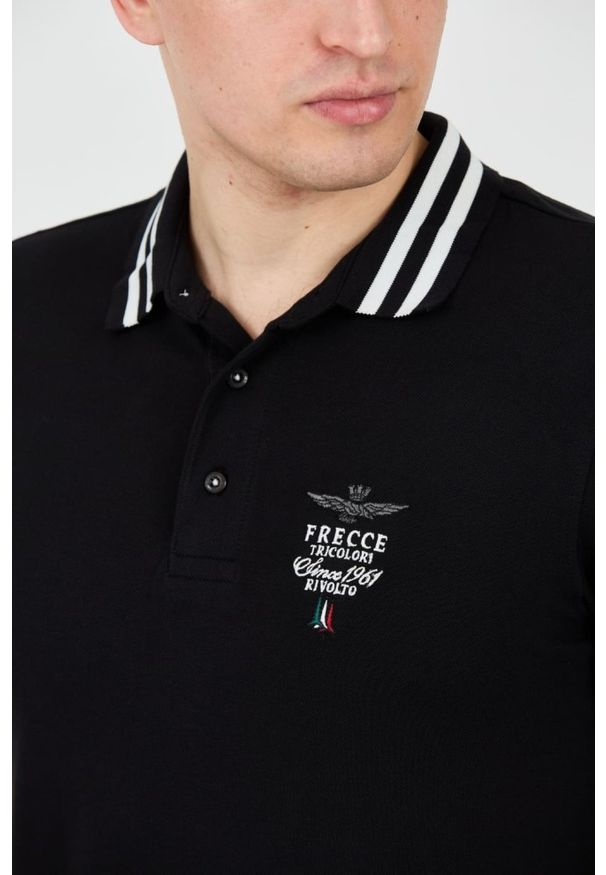 Aeronautica Militare - AERONAUTICA MILITARE Czarne polo Short Sleeve. Typ kołnierza: polo. Kolor: czarny