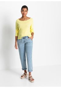 bonprix - Dżinsy barrel, średni stan, z elastyczną gumą w talii. Kolor: niebieski #2