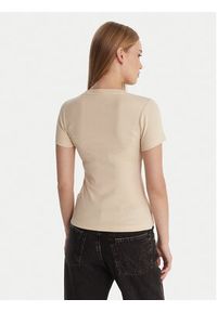 Guess Jeans T-Shirt W6RP21 KA0H1 Beżowy Slim Fit. Kolor: beżowy. Materiał: bawełna #2