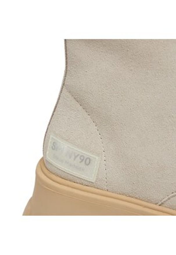 Steve Madden Trapery Tanker Bootie SM11001261 SM11001261-846 Beżowy. Kolor: beżowy. Materiał: zamsz, skóra