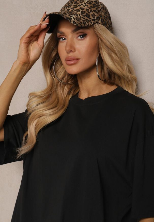 Renee - Czarny T-shirt z Krótkim Rękawem z Bawełny Bavima. Kolor: czarny. Materiał: bawełna. Długość rękawa: krótki rękaw. Długość: krótkie