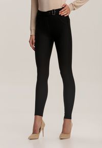 Renee - Czarne Spodnie Skinny Swiftcut. Kolor: czarny. Materiał: dzianina, materiał. Długość: długie