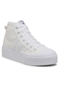 Adidas - adidas Buty Nizza Platform Mid W FY2782 Biały. Kolor: biały. Materiał: materiał. Obcas: na platformie